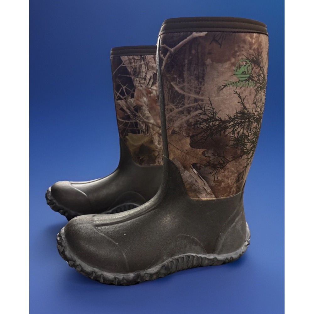 Kids Tamarack Camo Insulated Rubber Boots Sz 2 (9Q-B007) Good Condition